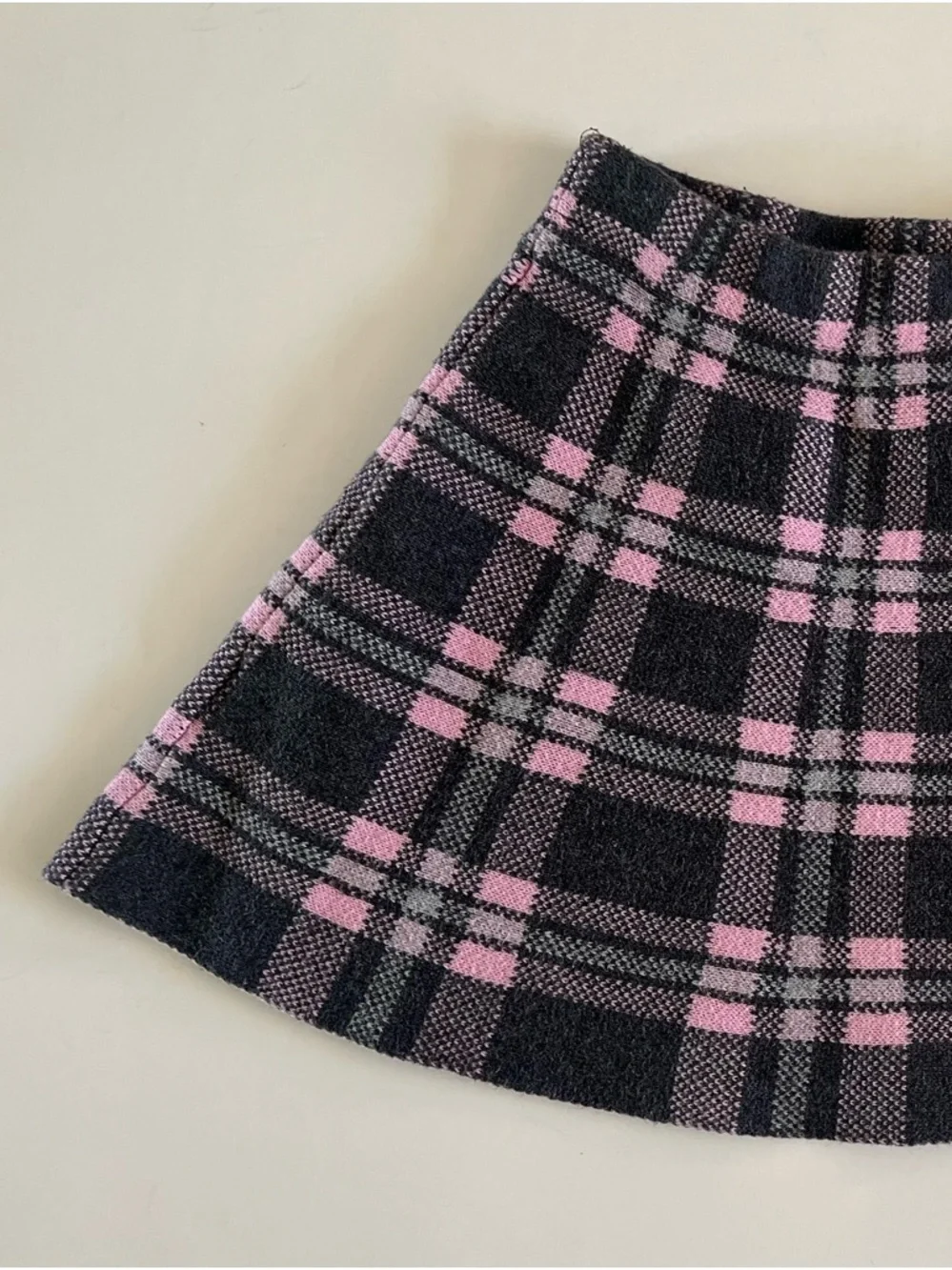 Cynthia Rowley Black and Pink Plaid Flared Skirt | Girls 5/6